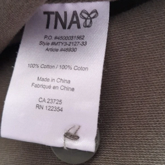 TNA Army Green Button Up Shirt - Picture 5 of 6